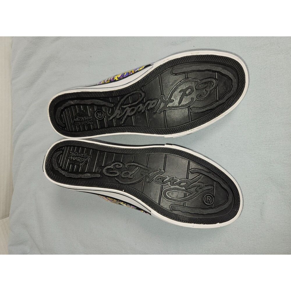 Vintage Ed Hardy Slip On Laceless Canvas Sneakers Purple Geisha Koi Tattoo Y2K - Picture 5 of 7